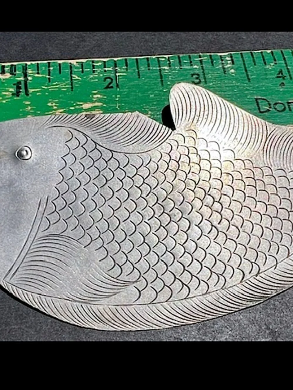 Vintage Large Metal FISH BROOCH Pin
